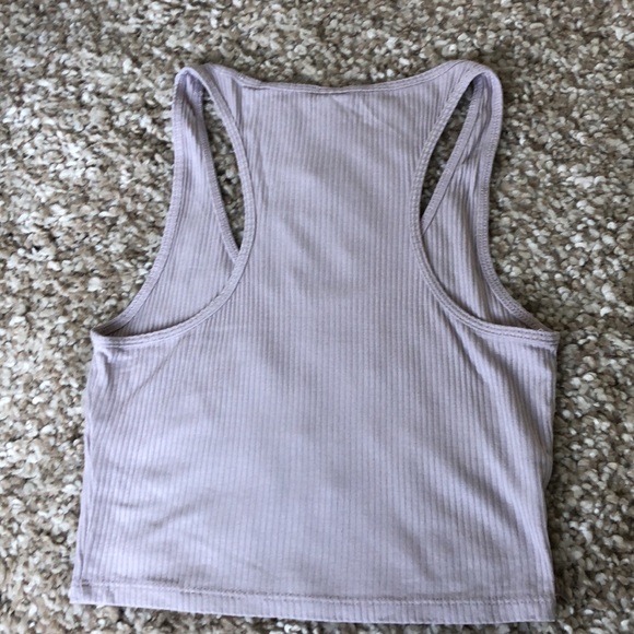Aritzia TNA Lavender Ribbed Crop Tank Top Sz S - Picture 2 of 8